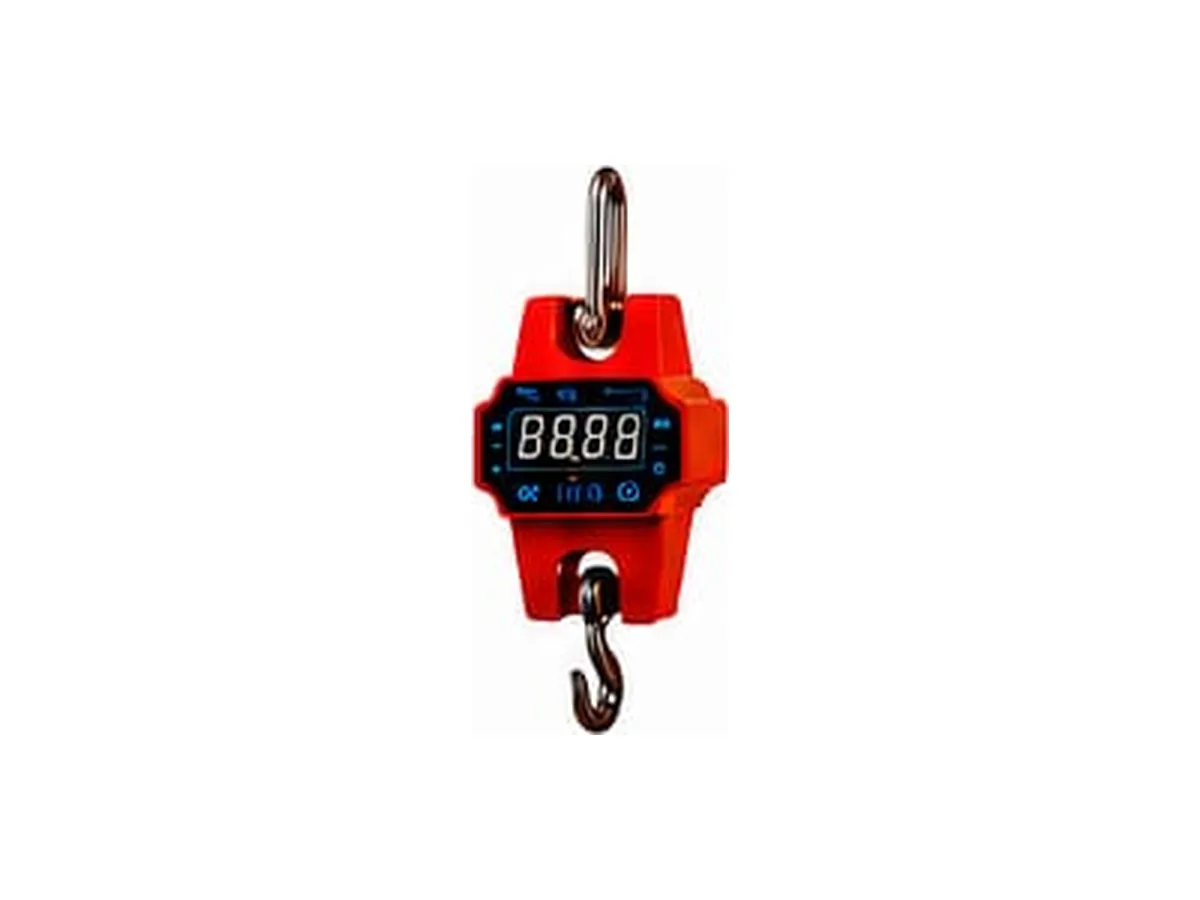 Hanging Scale 300 Red digital hanging crane scale with LED display and steel hook