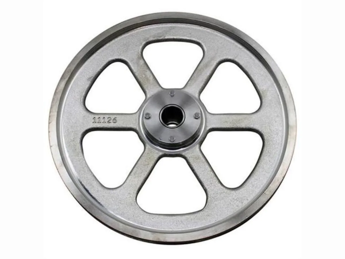 B. Wheel Cast alloy bone saw band wheel with six spokes and central bearing housing