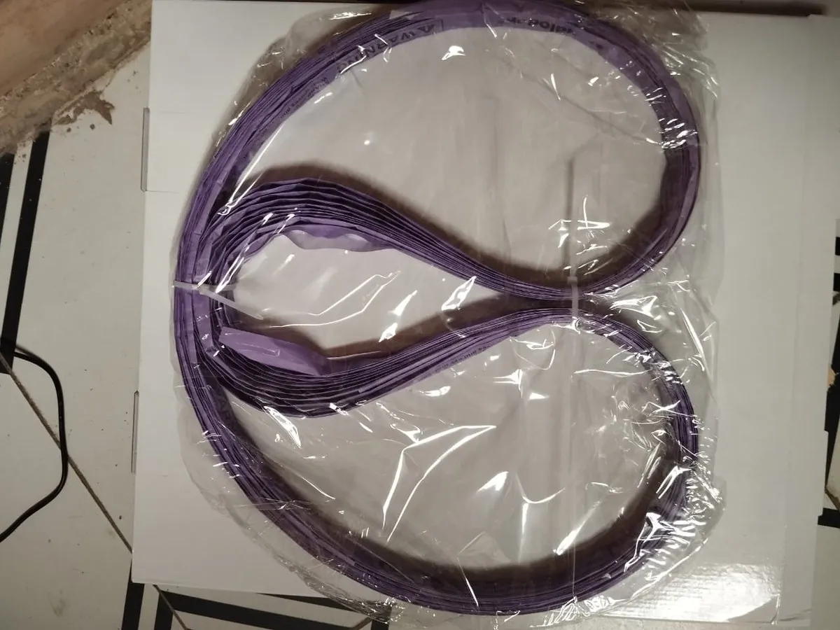 1740mm – 2030mm Blade Coiled purple-coated band saw blade sealed in its packaging
